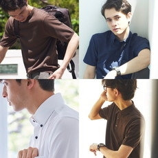 ビジネスポロシャツ【suit select】 SUIT SELECT ポロシャツ 「5分袖」ボタンダウン ビスポロシャツ