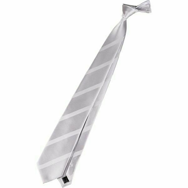 【SL】シルクストライプ結婚式ネクタイ 8.0cm幅/シルバー