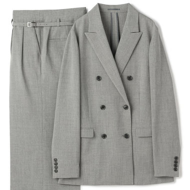 【RELAX WIDE】【年間】 ダブルジャケットワイドパンツスーツ/ライトグレー/4S SUSTAINABILITY&ECOLOGY FABRIC/※パンツ裾上げ済仕様