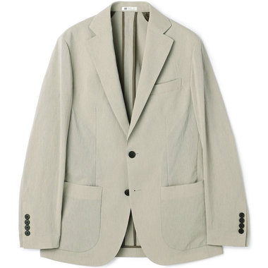 【5DAYS CLOSET】【RBC】【春夏】2釦シングルジャケット/グレージュ×楊柳/パッチポケット/4S SUSTAINABILITY&ECOLOGY FABRIC