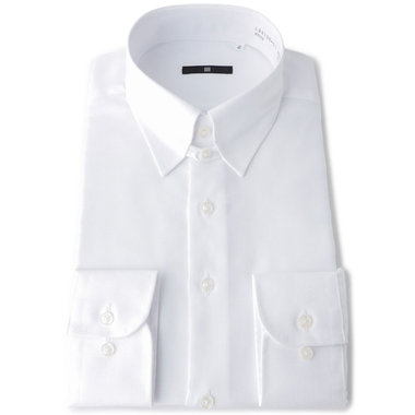 【BLACK LINE】【形態安定】タブカラードレスワイシャツ/ホワイト