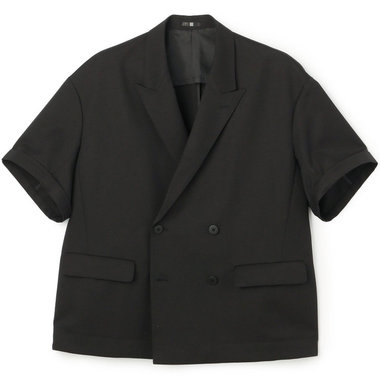 「TailoredCasual」【春夏】ダブルブレストシャツジャケット/ブラック