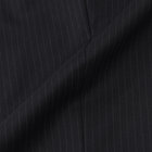 【BLACK LINE】1タックワイドシルエットパンツ/ネイビー×ストライプ/NEW ZEALAND WOOL MIX/※裾上げ必要 カラーチップ