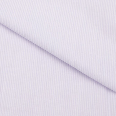 【発送在庫あり】 【形態安定】ボタンダウンワイシャツ/ホワイト×パープルストライプ