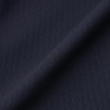 【SLIM TAPERED】【年間】2釦シングルスリーピーススーツ 0タック/ネイビー×ヘリンボーン /ウエストシャーリング/4S TAKE OUT SUITS /リバーシブルベスト（グレー）/※パンツ裾上げ済仕様