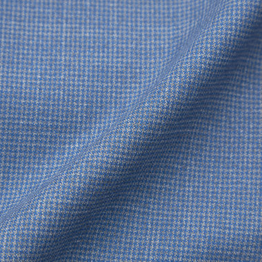 【CLASSICO TAPERED】【春夏】3釦段返りシングルスーツ 2タック/ブルー×ハウンドトゥース/ウエストムーブ/DRAGO lanificio in billa fabric made in italy/※裾上げ必要