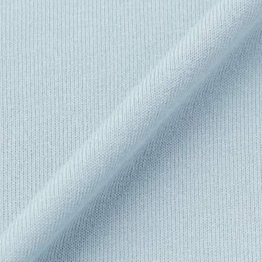 【RBC】【5分袖】コットンブレンドクルーネックニット/ブルー/「マシンウォッシャブル」「UVカット」「接触冷感」