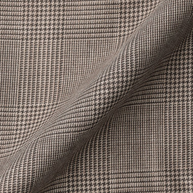 【CLASSICO TAPERED】【春夏】1タックテーパードパンツ/ブラウン×グレンチェック/ウエストムーブ/※裾上げ必要