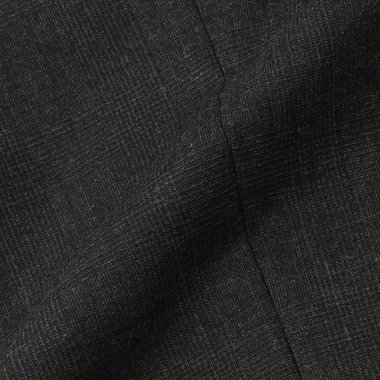 【BLACK LINE】1タックワイドシルエットパンツ/ダークグレー×グレンチェック/NEW ZEALAND WOOL MIX/※裾上げ必要