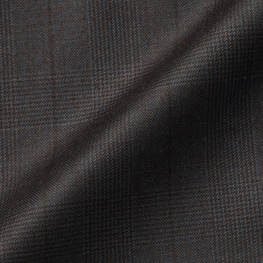 【先行予約】【CLASSICO TAPERED】【秋冬】2釦シングルスーツ 1タック/ブラウン×メランジ調グレンチェック/ウエストムーブ/Ermenegildo Zegna Traveller/※裾上げ必要