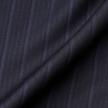 【CLASSICO TAPERED】【秋冬】2釦シングルスーツ 1タック/ネイビー×ストライプ/ウエストムーブ/Ermenegildo Zegna TRAVELLER woven in italy/※裾上げ必要