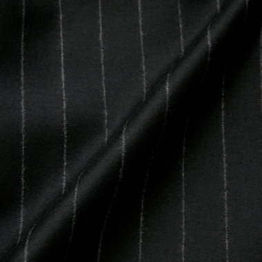 【CLASSICO TAPERED】【秋冬】ピークドラペル2釦スーツ 2タック/ブラック×ストライプ/MARZOTTO/※裾上げ必要