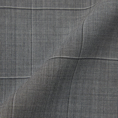 【CLASSICO TAPERED】【春夏】3釦段返りシングルスーツ 2タック/グレー×ウィンドペン/ウエストムーブ/MARZOTTO/※裾上げ必要