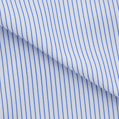 【発送在庫あり】【WEB限定】【BLACK LINE】ホリゾンタルワイドワイシャツ/ホワイト×ネイビーストライプ/「4S」スーパーノンアイロン・ストレッチ