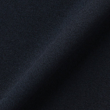 【RBC】コットンブレンドモックネックニット/ネイビー/マシンウォッシャブル/「UVカット」「接触冷感」