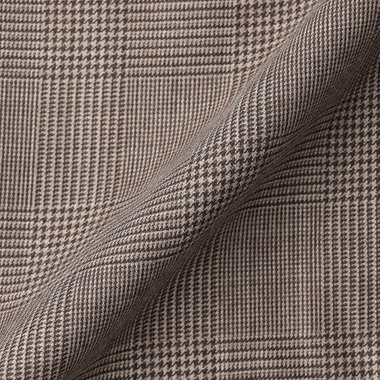 【CLASSICO TAPERED】【春夏】1タックテーパードパンツ/ブラウン×グレンチェック/ウエストムーブ/※裾上げ必要