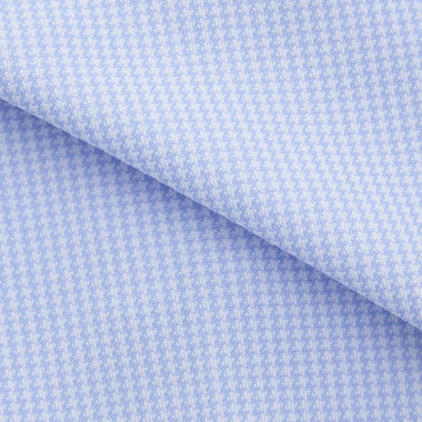 【発送在庫あり】【WEB限定】【BLACK LINE】ワイドカラーワイシャツ/ブルー×ハウンドトゥース/「4S」スーパーノンアイロン・ストレッチ