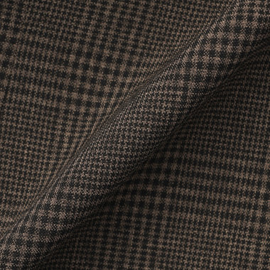 【SLIM TAPERED_2】【春夏】2釦シングルスリーピーススーツ 0タック/ブラウン×チェック/ウエストシャーリング/4S SUSTAINABILITY&ECOLOGY FABRIC/※パンツ裾上げ済仕様