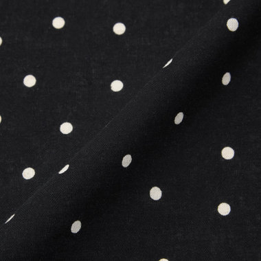 コットンリネンポケットチーフ/ブラック×ホワイトドット