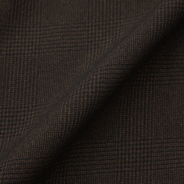 ブラックライン 【SLIM TAPERED_2】【秋冬】2釦シングルスリーピーススーツ 0タック/ブラウン×チェック/ウエストシャーリング/4S SUSTAINABILITY&ECOLOGY FABRIC/※パンツ裾上げ済仕様 茶濃色