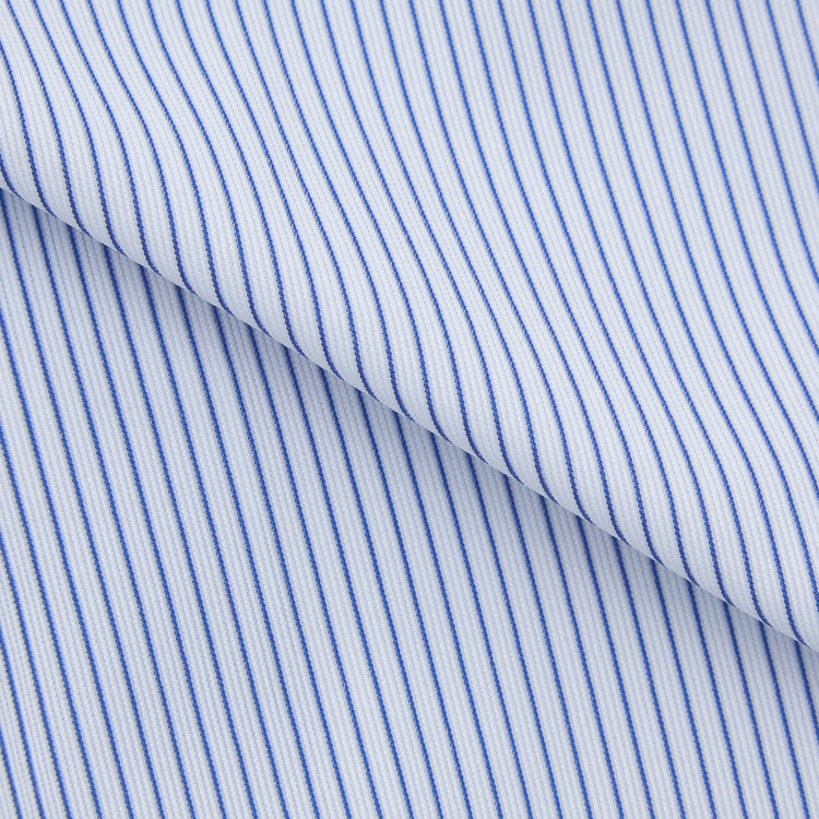 ブラックライン 【発送在庫あり】【WEB限定】【BLACK LINE】ボタンダウンワイシャツ/ホワイト×ネイビーストライプ/「4S」スーパーノンアイロン・ストレッチ 青中間