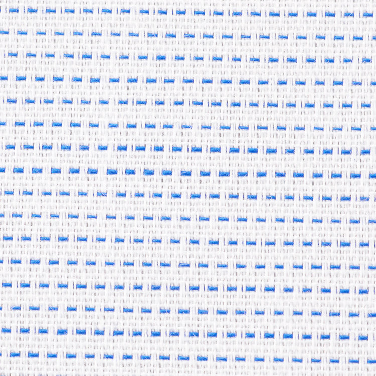 スーツセレクト 【国内縫製】【パターンオーダー】【形態安定】ワイシャツ/ブルー×刺し子(COTTON100%) 青中間