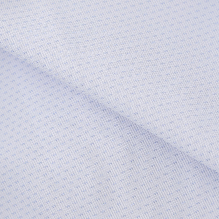 ブラックライン 【発送在庫あり】【BLACK LINE】ワイドカラーワイシャツ/サックス×刺し子柄/「4S」スーパーノンアイロン・ストレッチ 青淡色