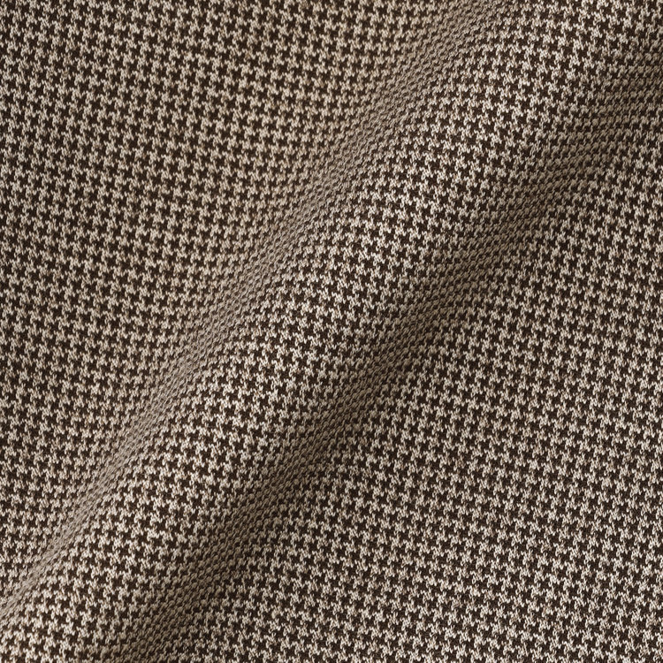 シルバーライン 【5DAYS CLOSET】【RBC】【春夏】1タックテーパードパンツ/ブラウン×ハウンドトゥース/ウエストムーブ仕様/4S SUSTAINABILITY&ECOLOGY FABRIC/※裾上げ必要 茶中間