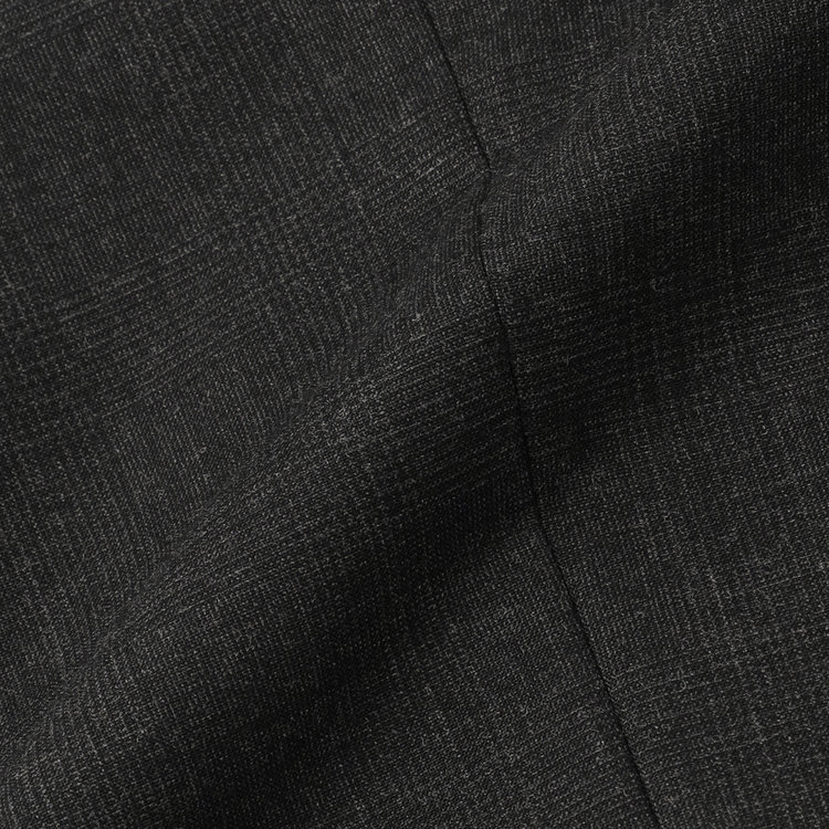 ソノタ 【BLACK LINE】1タックワイドシルエットパンツ/ダークグレー×グレンチェック/NEW ZEALAND WOOL MIX/※裾上げ必要 グレー中間