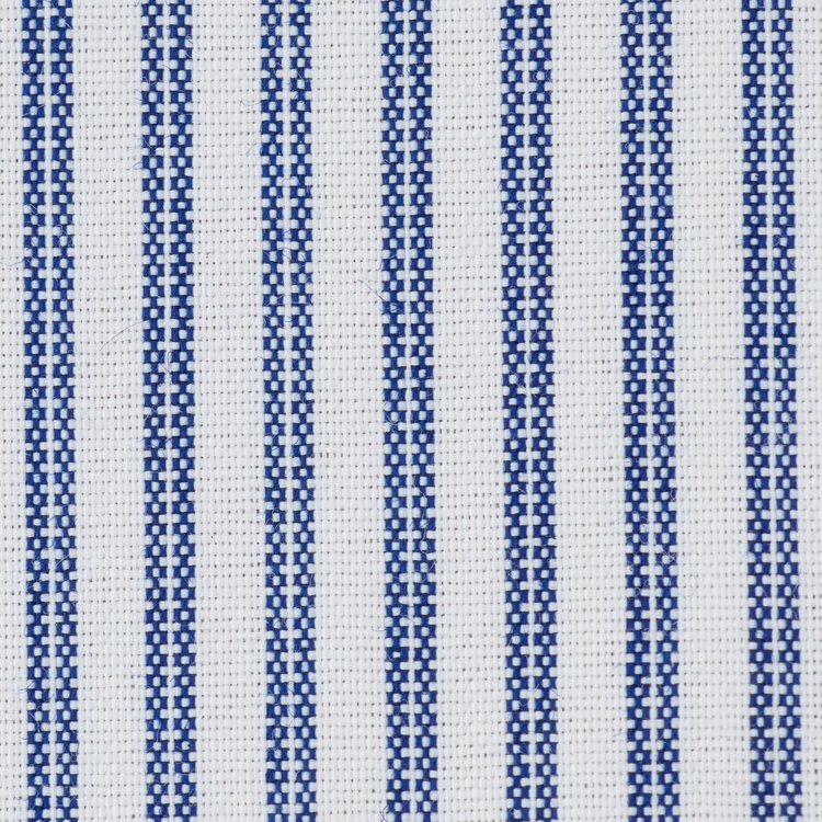 スーツセレクト 【国内縫製】【パターンオーダー】【形態安定】ワイシャツ/ホワイト×ネイビーストライプ/吸水速乾/接触冷感(POLYESTER75%/COTTON25%/) 紺中間