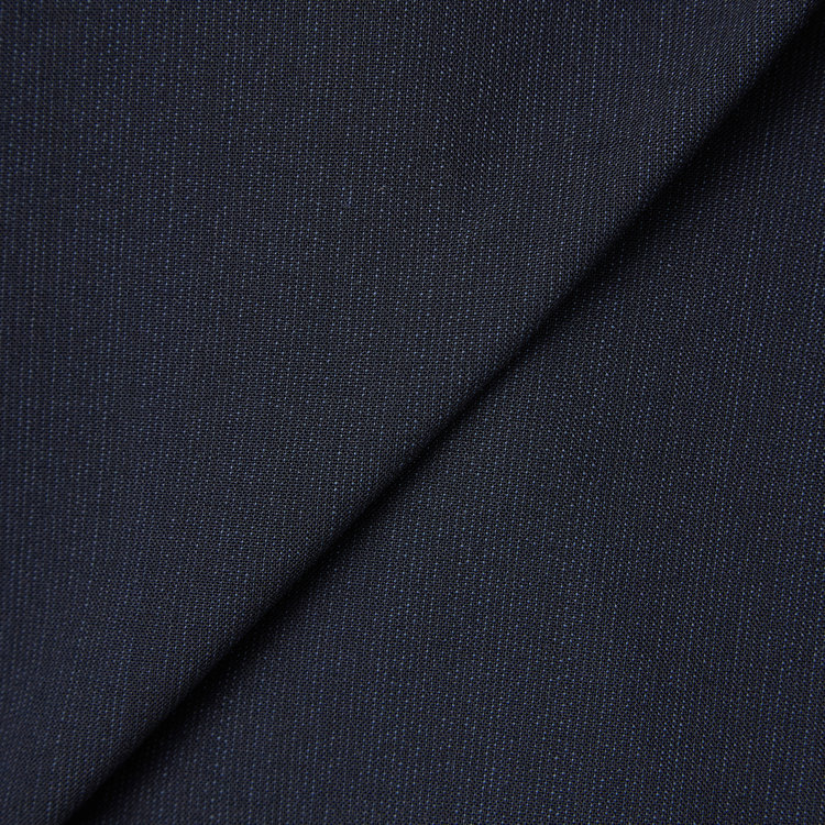 ブラックライン 【SLIM TAPERED_2】【春夏】2釦シングルスーツ 0タック/ネイビー×ヘアラインストライプ/ウエストシャーリング/4S SUSTAINABILITY&ECOLOGY FABRIC/ウォッシャブル/※パンツ裾上げ済仕様 紺中間