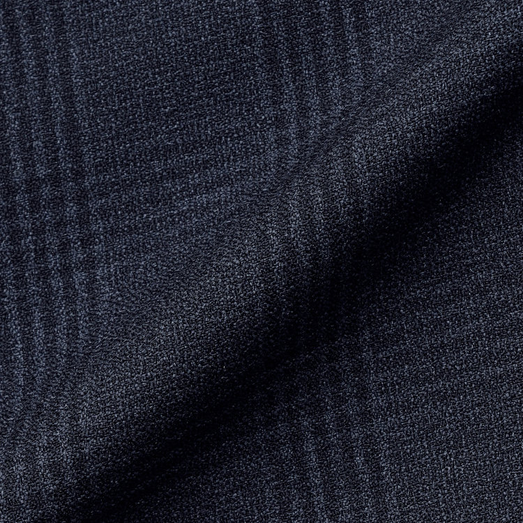 シルバーライン 【CLASSICO TAPERED】【秋冬】2釦シングルスリーピーススーツ 1タックテーパードパンツ/ネイビー×チェック/ウエストムーブ/4S SUSTAINABILITY&ECOLOGY FABRIC/※パンツ裾上げ済仕様 紺濃色