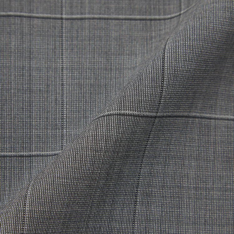 シルバーライン 【CLASSICO TAPERED】【春夏】3釦段返りシングルスーツ 2タック/グレー×ウィンドペン/ウエストムーブ/MARZOTTO/※裾上げ必要 グレー中間