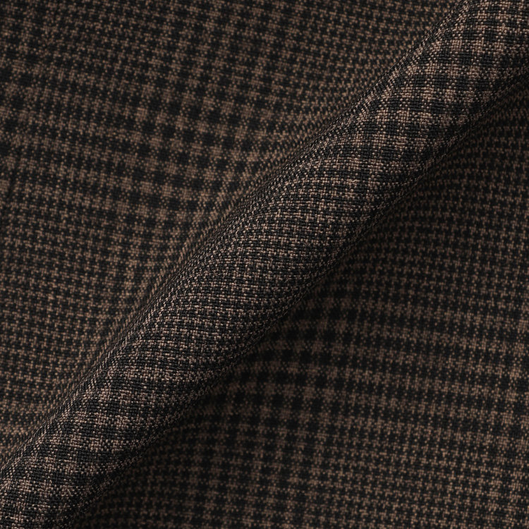 ブラックライン 【SLIM TAPERED_2】【春夏】2釦シングルスリーピーススーツ 0タック/ブラウン×チェック/ウエストシャーリング/4S SUSTAINABILITY&ECOLOGY FABRIC/※パンツ裾上げ済仕様 茶濃色