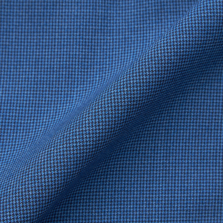 シルバーライン 【CLASSICO TAPERED】【春夏】3釦段返りシングルスーツ 2タック/ネイビー×ハウンドトゥース/ウエストムーブ/DRAGO lanificio in billa fabric made in italy/※裾上げ必要 青中間