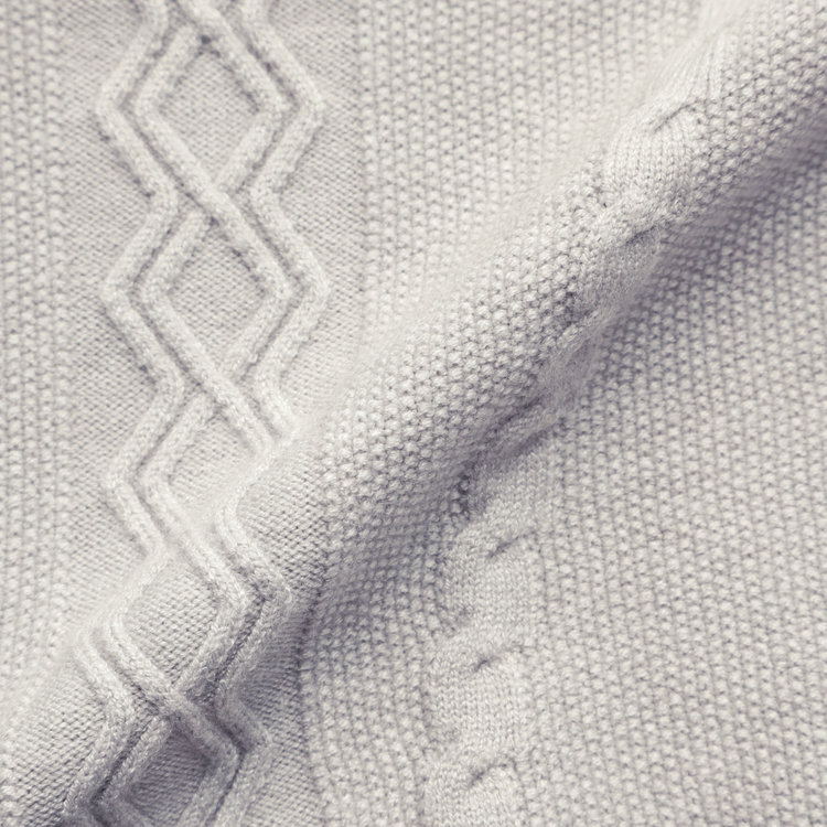 シルバーライン ケーブルハイネックニット/グレー グレー淡色