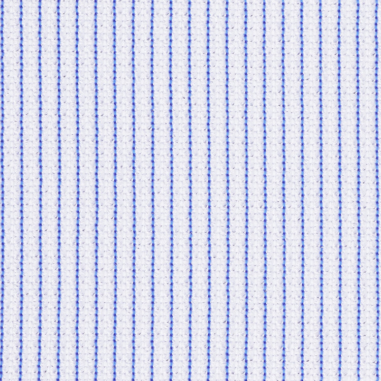 スーツセレクト 【国内縫製】【パターンオーダー】【形態安定】ワイシャツ/サックス×ストライプ/トリコットニット/ストレッチ素材/吸水速乾(POLYESTER100%) 青淡色