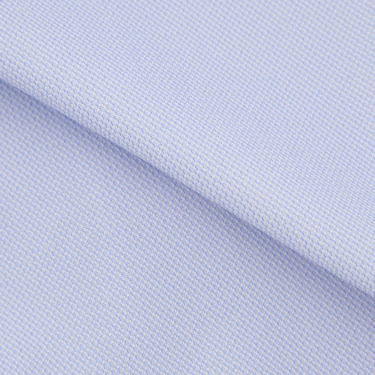 スーツセレクト 【発送在庫あり】【BLACK LINE】ワイドカラーワイシャツ/ブルー×ドビー/「4S」スーパーノンアイロン・ストレッチ 青淡色
