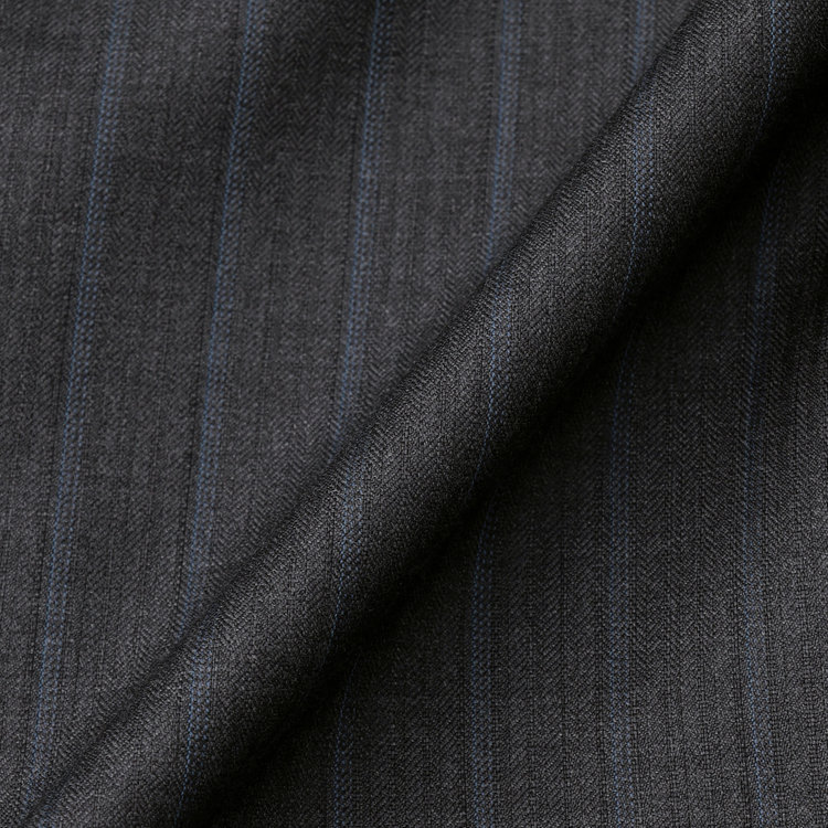 シルバーライン 【CLASSICO TAPERED】【秋冬】2釦シングルスーツ 1タック/グレー×ストライプ/ウエストムーブ/Ermenegildo Zegna TRAVELLER woven in italy/※裾上げ必要 グレー濃色