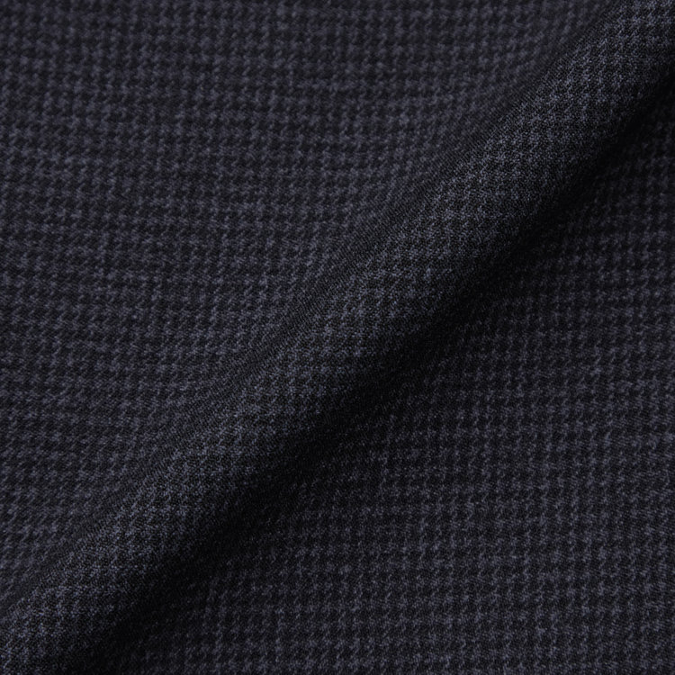 ブラックライン 【SLIM TAPERED】【秋冬】0タックテーパードパンツ/ネイビー×ハウンドトゥース/4S SUSTAINABILITY&ECOLOGY FABRIC「ウォッシャブル」「ストレッチ」/※裾上げ済仕様 紺濃色