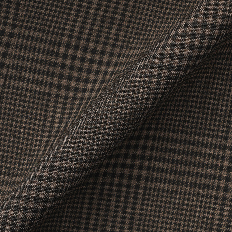 ブラックライン 【SLIM TAPERED_2】【春夏】2釦シングルスリーピーススーツ 0タック/ブラウン×チェック/ウエストシャーリング/4S SUSTAINABILITY&ECOLOGY FABRIC/※パンツ裾上げ済仕様 茶濃色