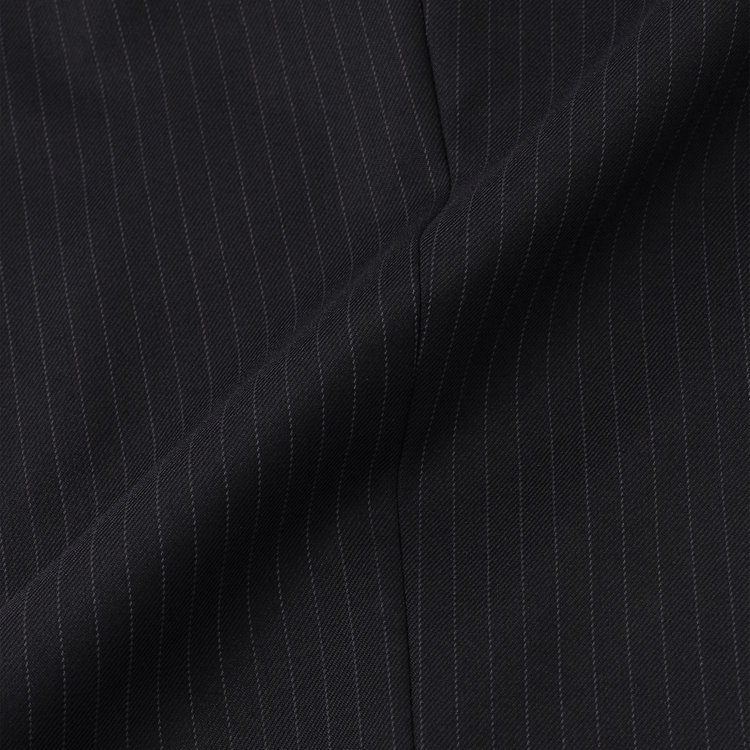 ソノタ 【BLACK LINE】1タックワイドシルエットパンツ/ネイビー×ストライプ/NEW ZEALAND WOOL MIX/※裾上げ必要 紺中間
