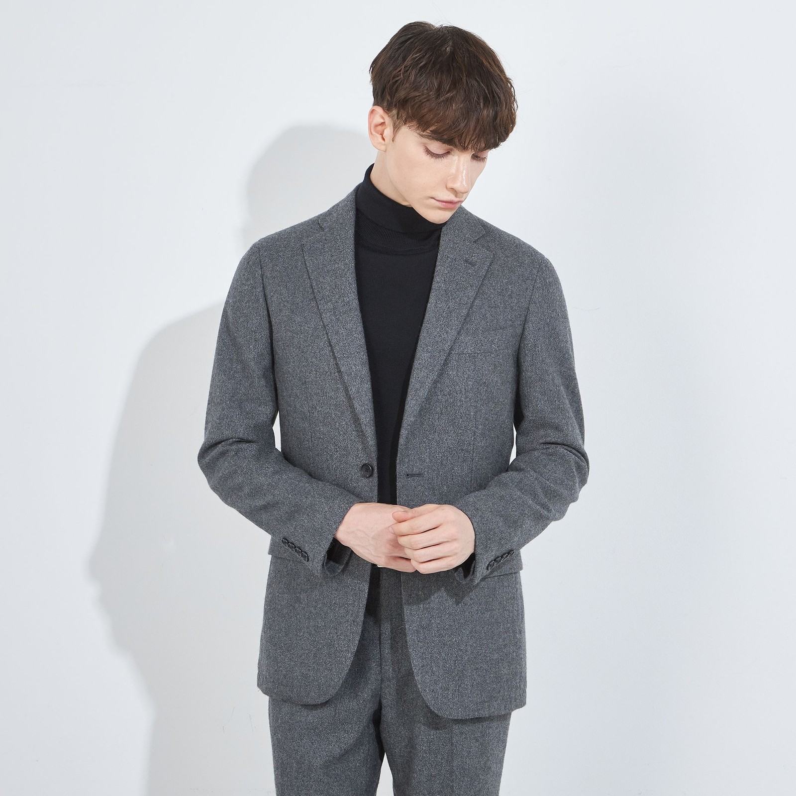 【5DAYS CLOSET】【RBC】【秋冬】ウールブレンド2釦ジャケット/グレー/RE:NEWOOL