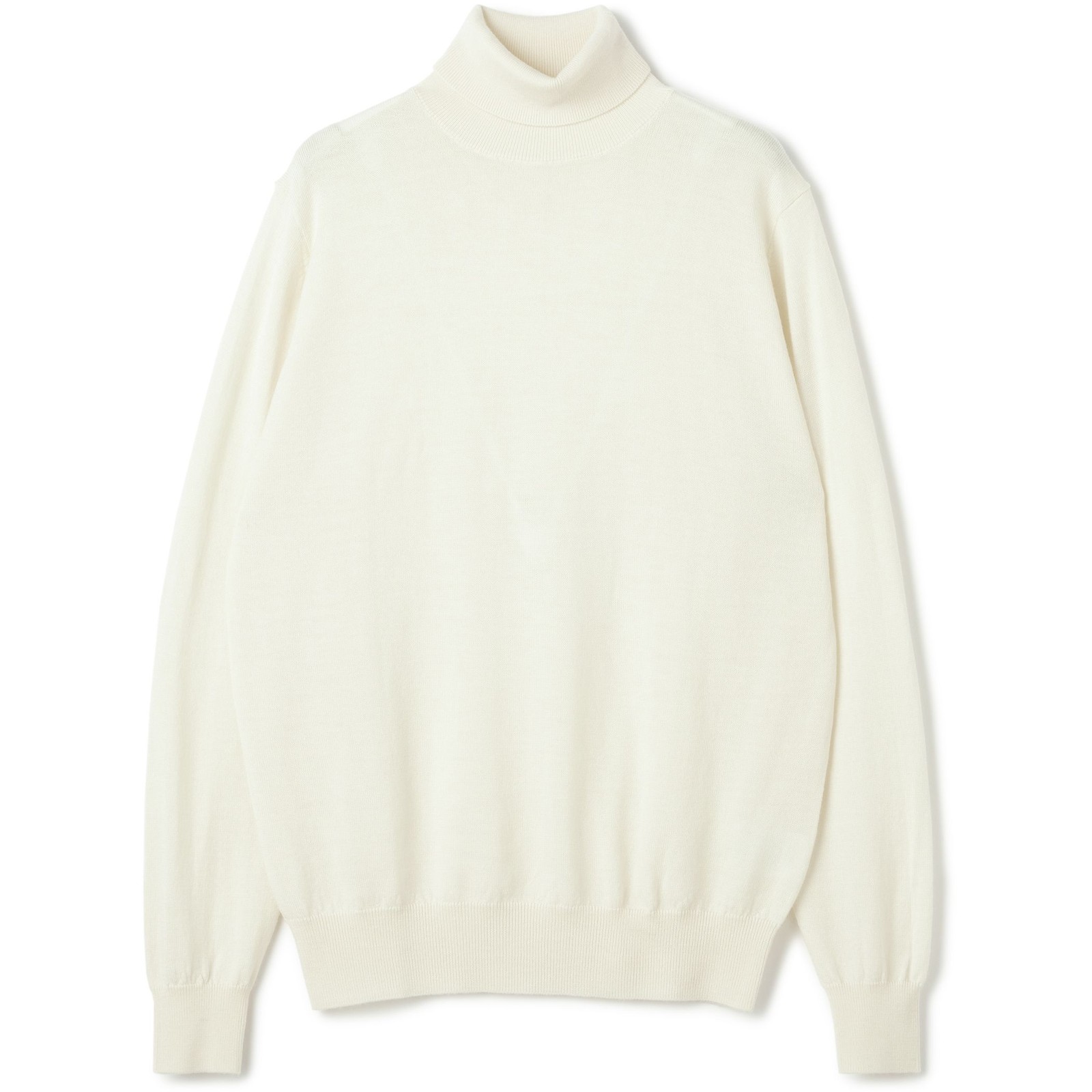 【RBC】【秋冬】ウールタートルネックニットセーター/ホワイト/ZEGNA BARUFFA/マシンウォッシャブル