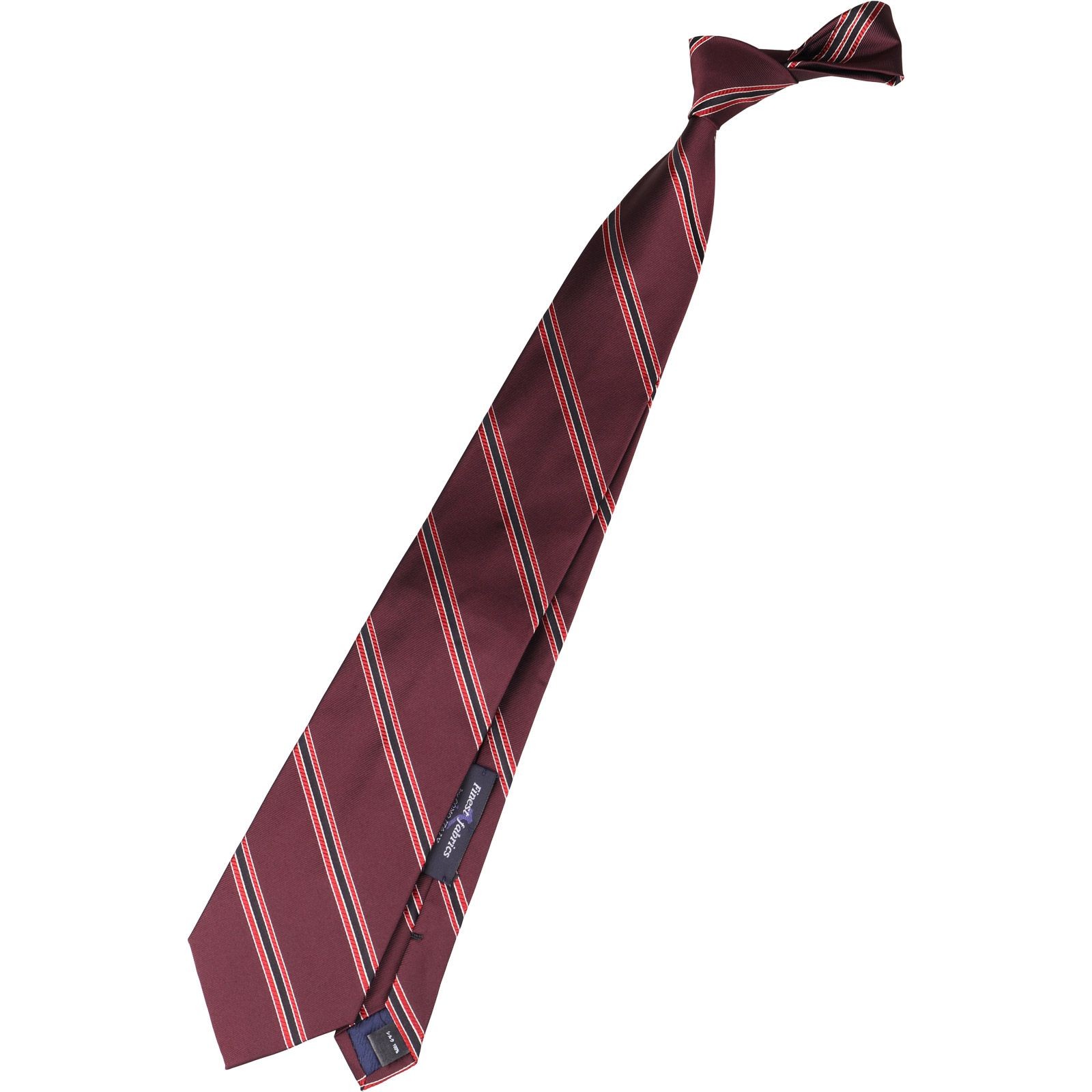【SILVER LINE】シルクストライプネクタイ 8.5cm幅/ワイン+ブラック/Finest fabrics by COMO ITALY