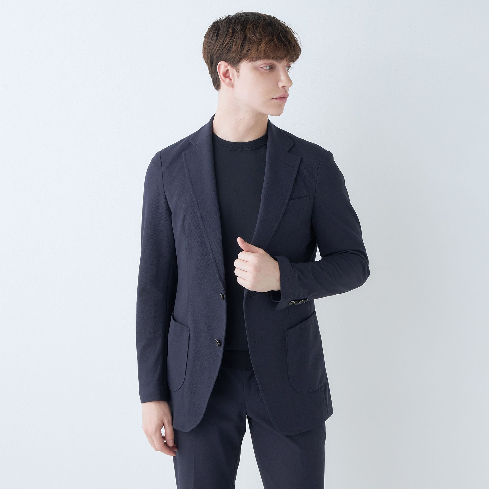 【CLASSICO TAPERED】【春夏】2釦シングルジャケット/ネイビー/パッチポケット/RIRANCHA