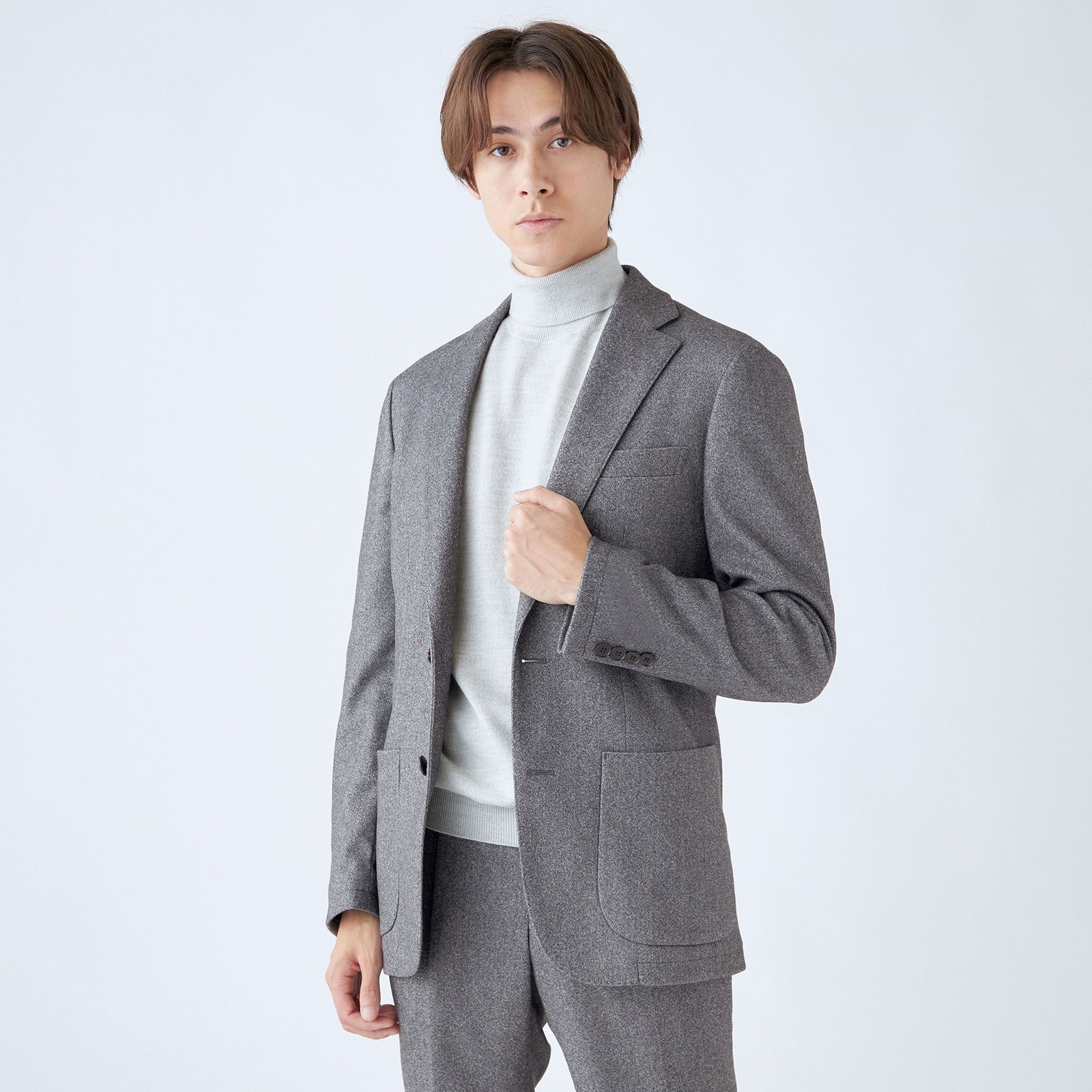 【発送在庫あり】【RBC】【秋冬】2釦ジャケット/グレー/パッチポケット/4S SUSTAINABILITY&ECOLOGY FABRIC