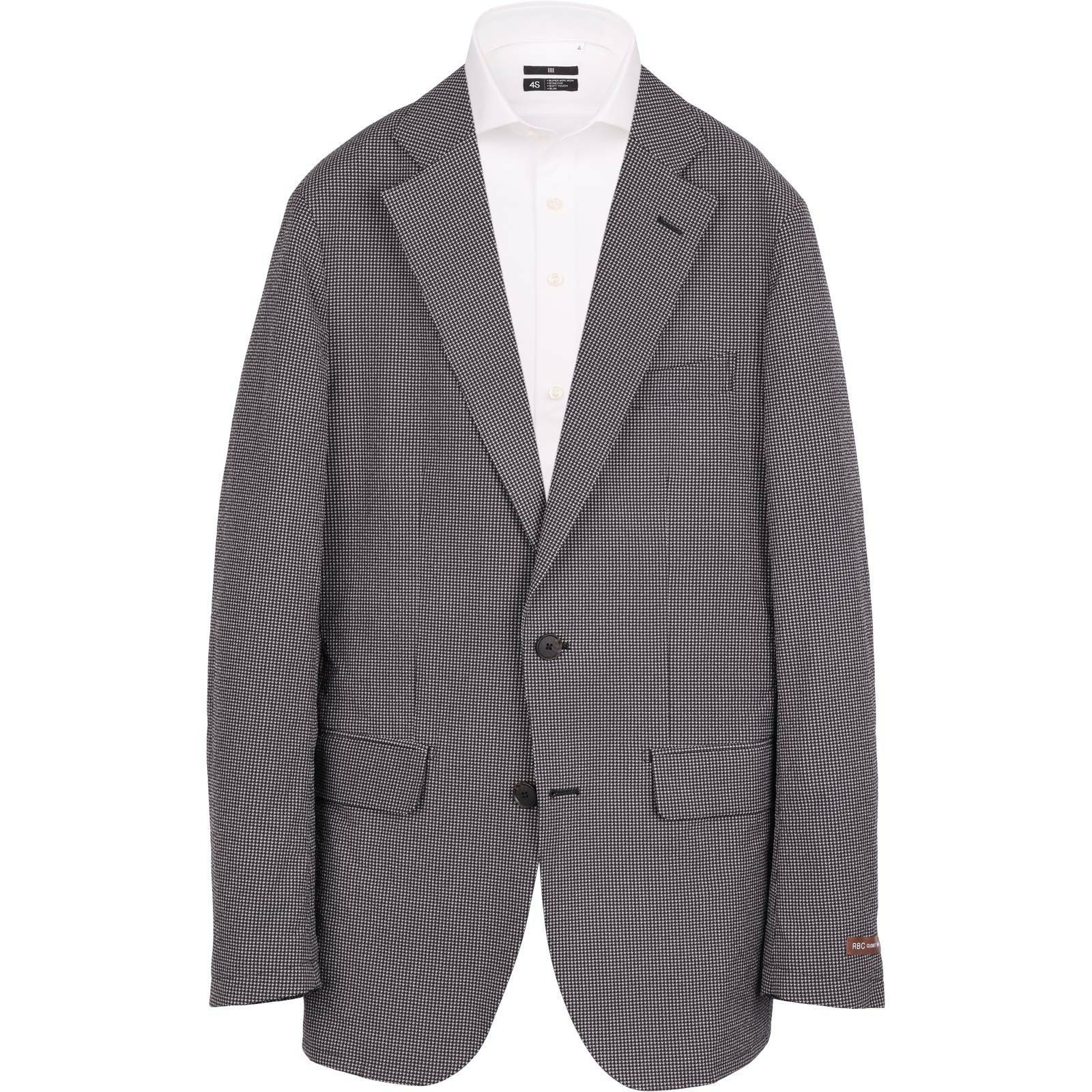 【WEB限定/OUTLET】【RBC】【春夏】2釦ジャケット/グレー＆ブラック×ハウンドトゥース