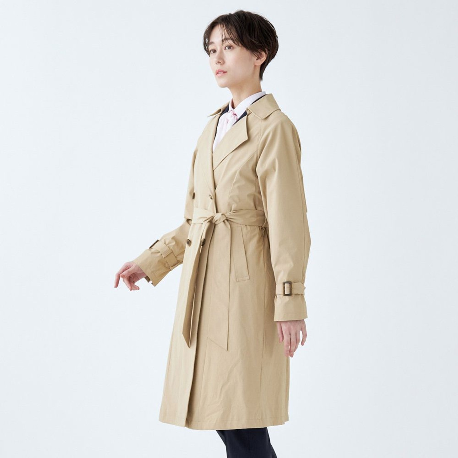 【WEB限定/OUTLET】【SUIT SELECT×Samantha Thavasa】バックプリーツ トレンチコート/ベージュ
