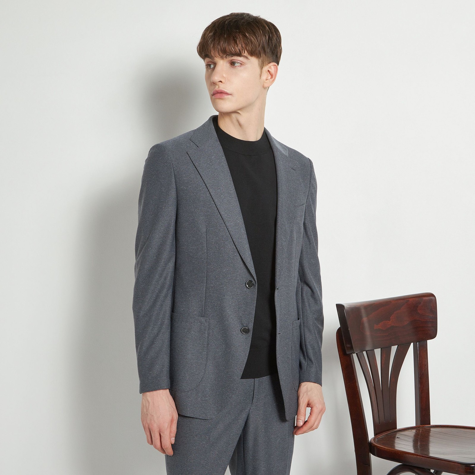 【CLASSICO TAPERED】【春夏】2釦シングルジャケット/グレー/パッチポケット/4S SUSTAINABILITY&ECOLOGY FABRIC